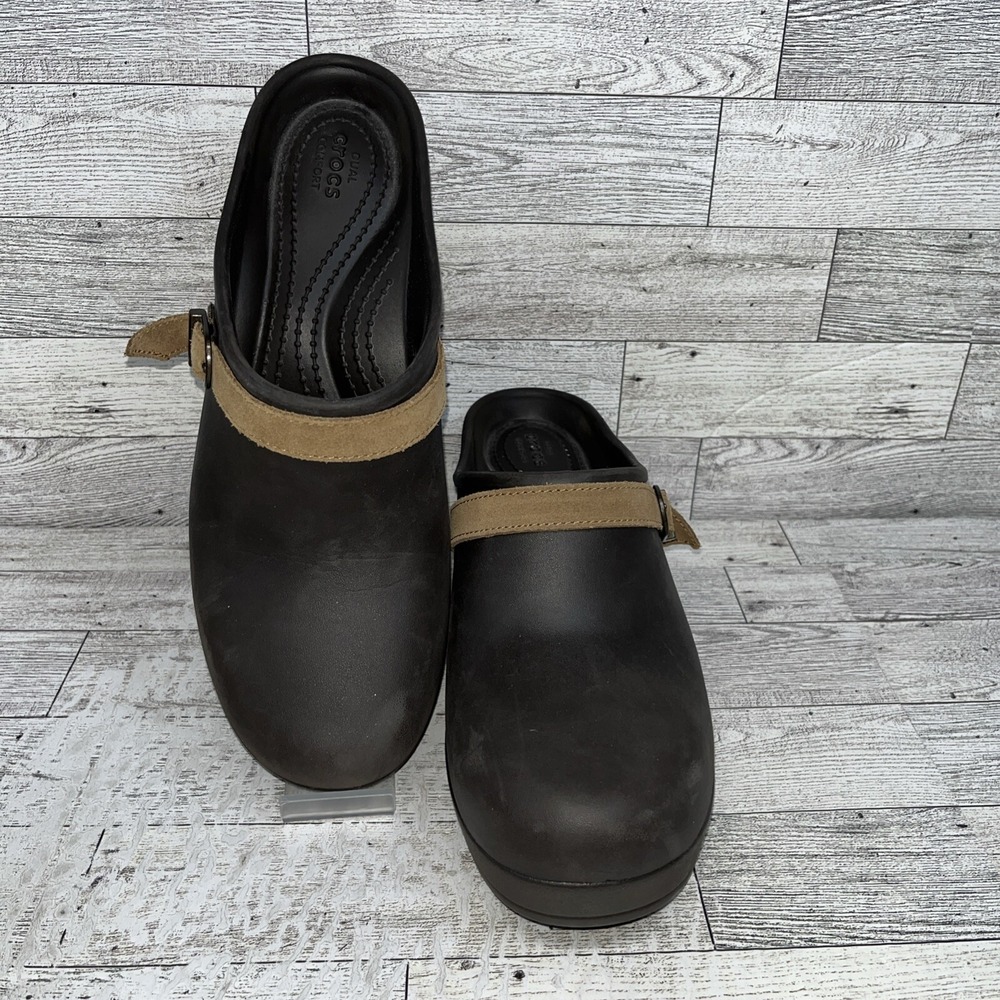 Crocs Sarah Dual Comfort Brown‎ Croslite Clogs Mules 203631 Women Size 10